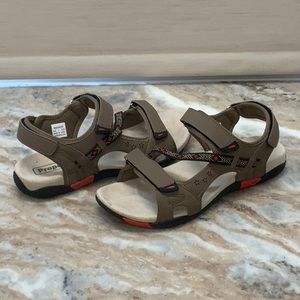 Women’s Propet Sandal, Size 8W, Tan, Velcro